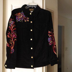 Bob Mackie Black Embroidered Jacket